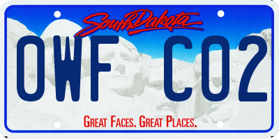 SD license plate 0WFC02
