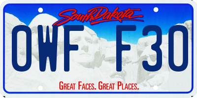 SD license plate 0WFF30