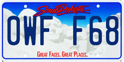 SD license plate 0WFF68