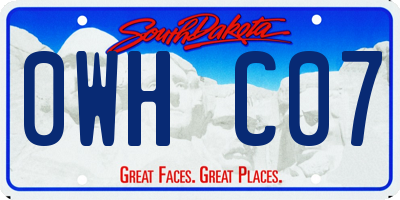 SD license plate 0WHC07