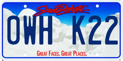 SD license plate 0WHK22