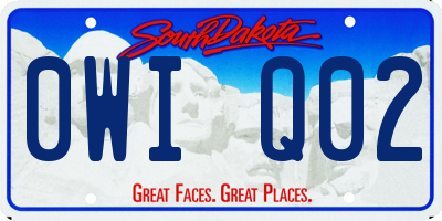 SD license plate 0WIQ02
