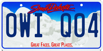 SD license plate 0WIQ04