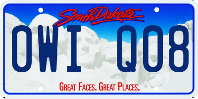 SD license plate 0WIQ08