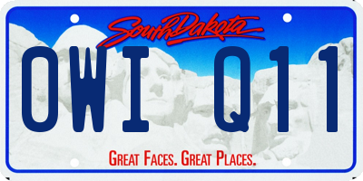 SD license plate 0WIQ11