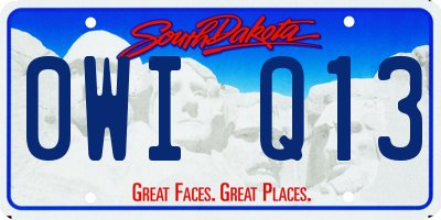 SD license plate 0WIQ13
