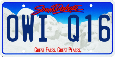 SD license plate 0WIQ16