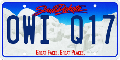 SD license plate 0WIQ17