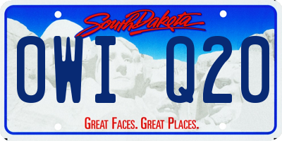 SD license plate 0WIQ20
