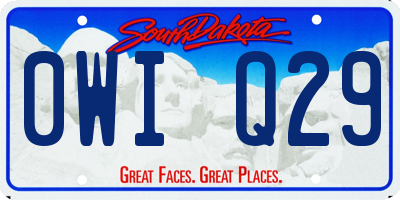 SD license plate 0WIQ29