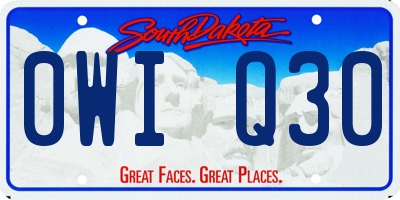 SD license plate 0WIQ30