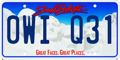 SD license plate 0WIQ31