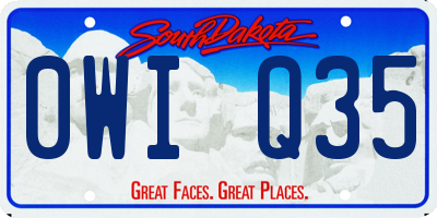 SD license plate 0WIQ35