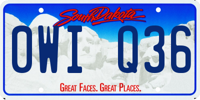 SD license plate 0WIQ36