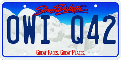SD license plate 0WIQ42