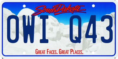 SD license plate 0WIQ43