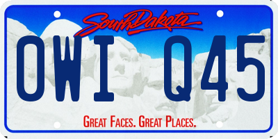 SD license plate 0WIQ45