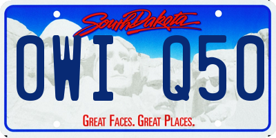SD license plate 0WIQ50