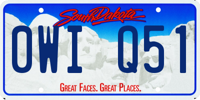 SD license plate 0WIQ51