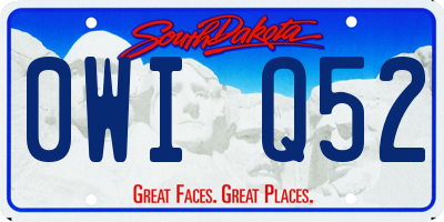 SD license plate 0WIQ52
