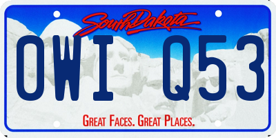 SD license plate 0WIQ53
