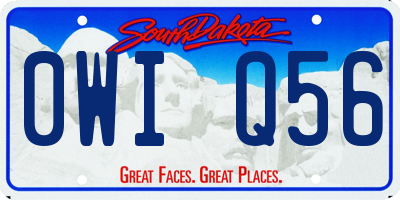 SD license plate 0WIQ56