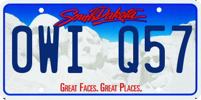 SD license plate 0WIQ57