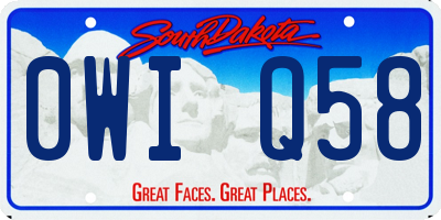 SD license plate 0WIQ58
