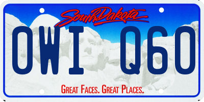SD license plate 0WIQ60