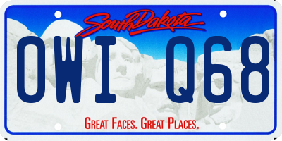 SD license plate 0WIQ68
