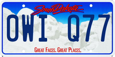 SD license plate 0WIQ77