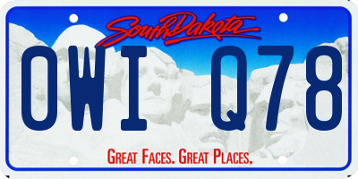 SD license plate 0WIQ78