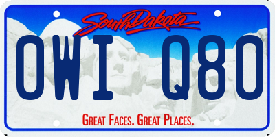 SD license plate 0WIQ80
