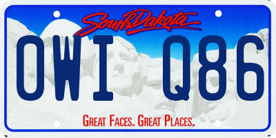 SD license plate 0WIQ86