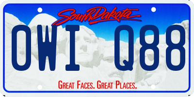 SD license plate 0WIQ88