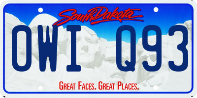 SD license plate 0WIQ93