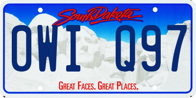 SD license plate 0WIQ97