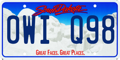 SD license plate 0WIQ98