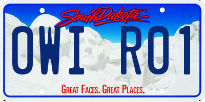 SD license plate 0WIR01