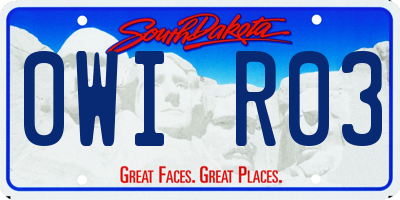 SD license plate 0WIR03