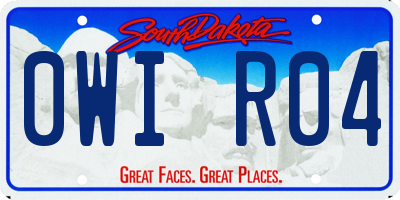 SD license plate 0WIR04