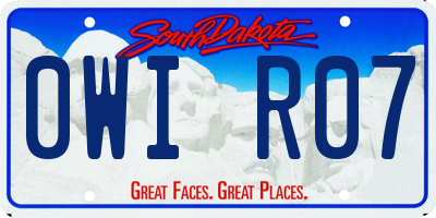 SD license plate 0WIR07