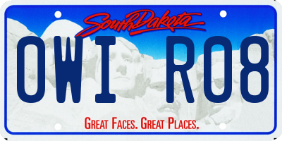 SD license plate 0WIR08