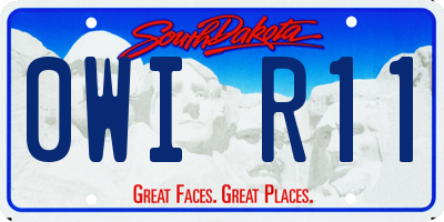 SD license plate 0WIR11
