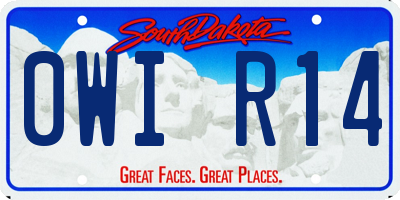SD license plate 0WIR14