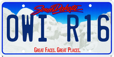 SD license plate 0WIR16