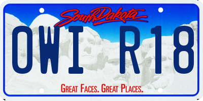 SD license plate 0WIR18