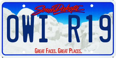 SD license plate 0WIR19