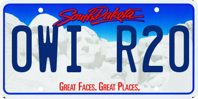SD license plate 0WIR20