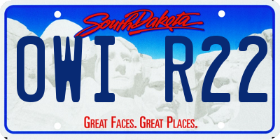 SD license plate 0WIR22